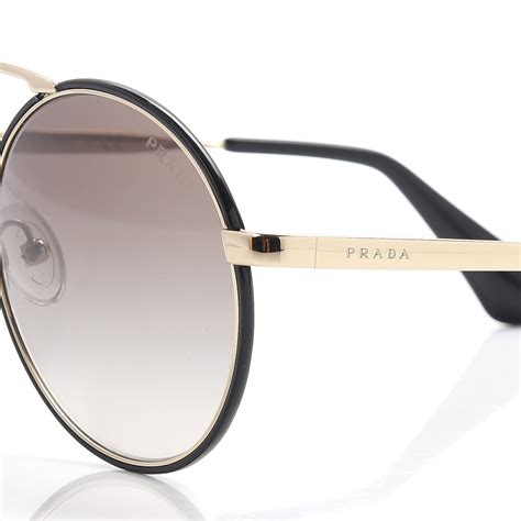 prada spr 51s|PRADA Round Sunglasses SPR 51S Black Silver .